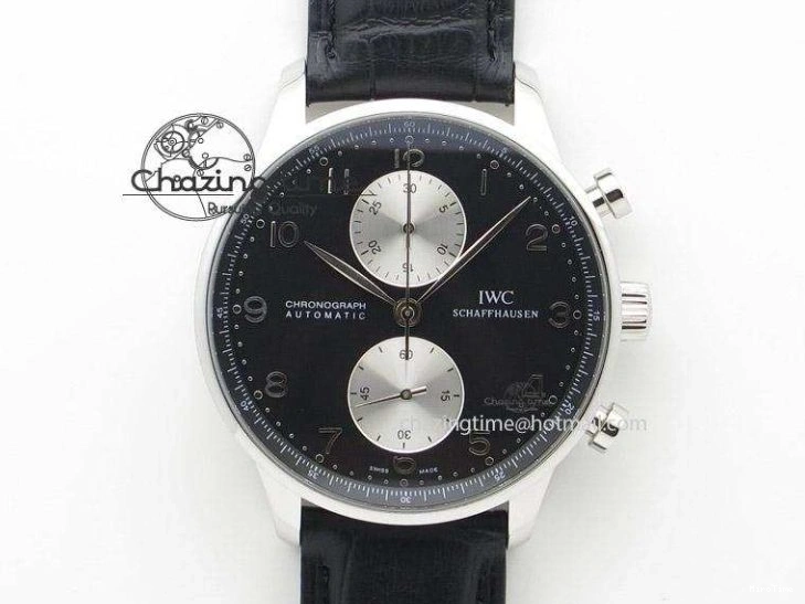 MIROTIME 0516 Portuguese Chrono SS ZF 1:1 Best Edition Gray Dial SS On Black Leather Strap A ZipUp 7215